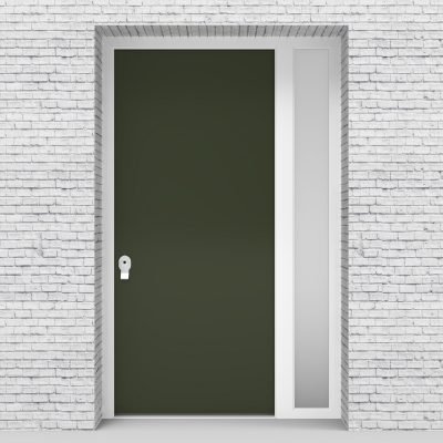 11.single Door With Right Side Panel Plain Fir Green (ral6009)