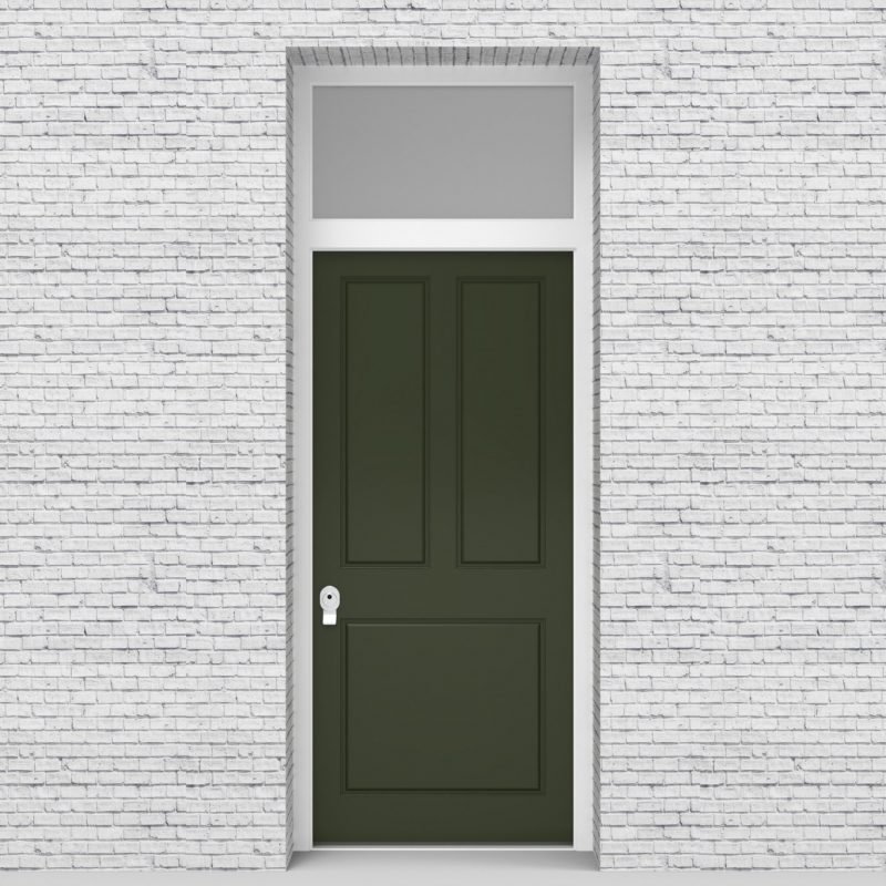 11.single Door With Transom Edwardian 3 Pane Fir Green (ral6009)