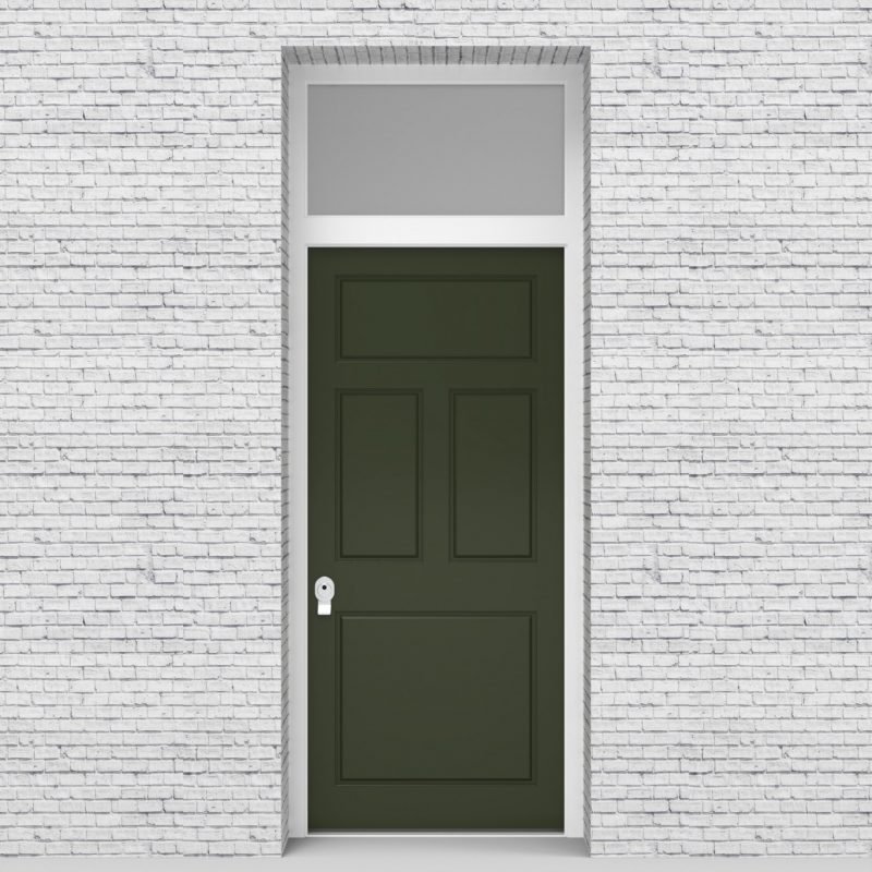 11.single Door With Transom Edwardian 4 Panel Fir Green (ral6009)