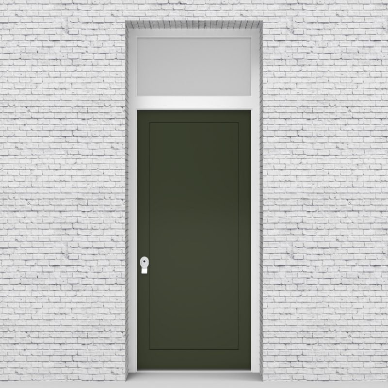 11.single Door With Transom One Panel Fir Green (ral6009)