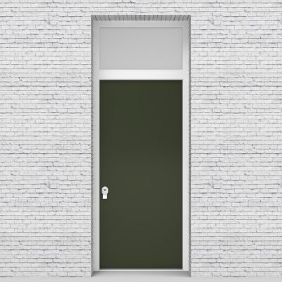 11.single Door With Transom Plain Fir Green (ral6009)