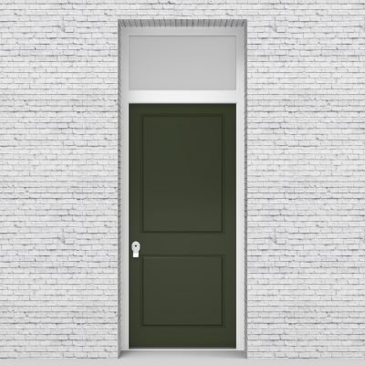 11.single Door With Transom Two Panel Fir Green (ral6009)