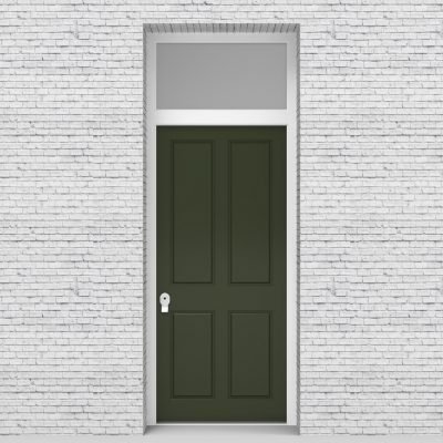 11.single Door With Transom Victorian 4 Panel Fir Green (ral6009)