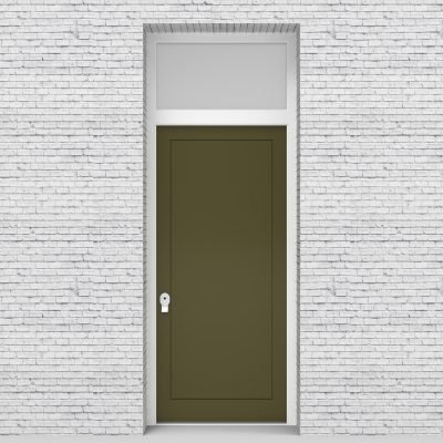 12.single Door With Transom One Panel Reed Green (ral6013)