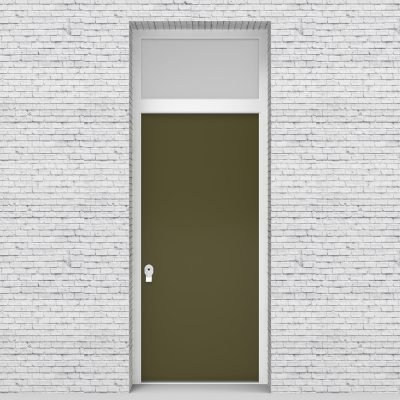 12.single Door With Transom Plain Reed Green (ral6013)