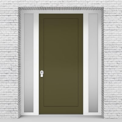 12.single Door With Two Side Panels One Panel Reed Green (ral6013)