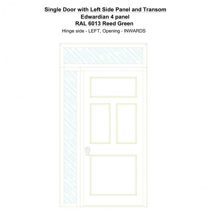 Sd1spt(left) Edwardian 4 Panel Ral 6013 Reed Green Security Door