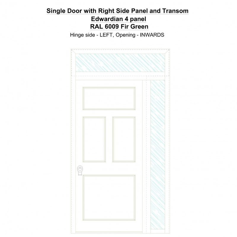 Sd1spt(right) Edwardian 4 Panel Ral 6009 Fir Green Security Door