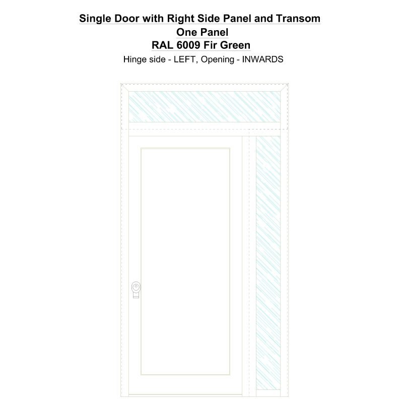 Sd1spt(right) One Panel Ral 6009 Fir Green Security Door