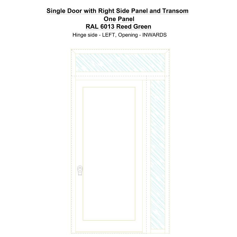 Sd1spt(right) One Panel Ral 6013 Reed Green Security Door