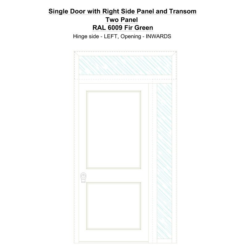 Sd1spt(right) Two Panel Ral 6009 Fir Green Security Door