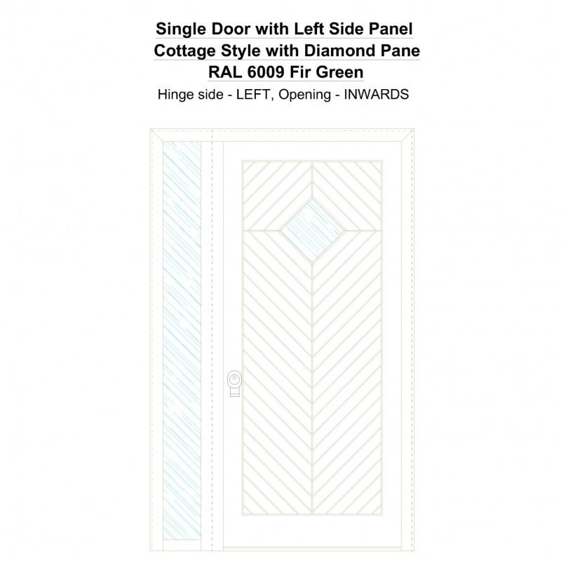 Sd1sp(left) Cottage Style With Diamond Pane Ral 6009 Fir Green Security Door