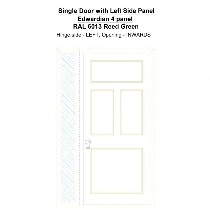 Sd1sp(left) Edwardian 4 Panel Ral 6013 Reed Green Security Door