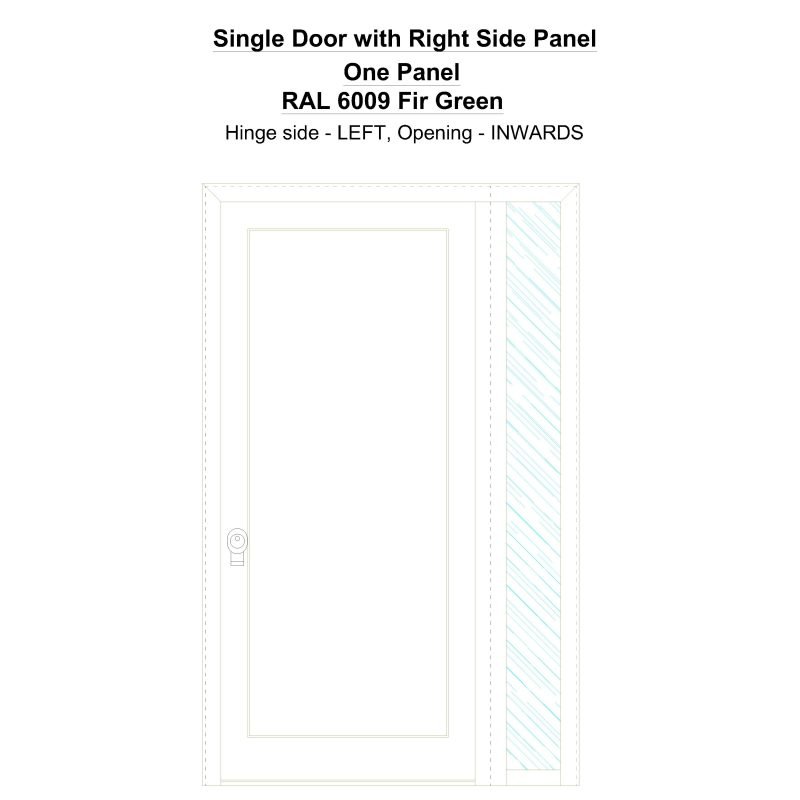 Sd1sp(right) One Panel Ral 6009 Fir Green Security Door