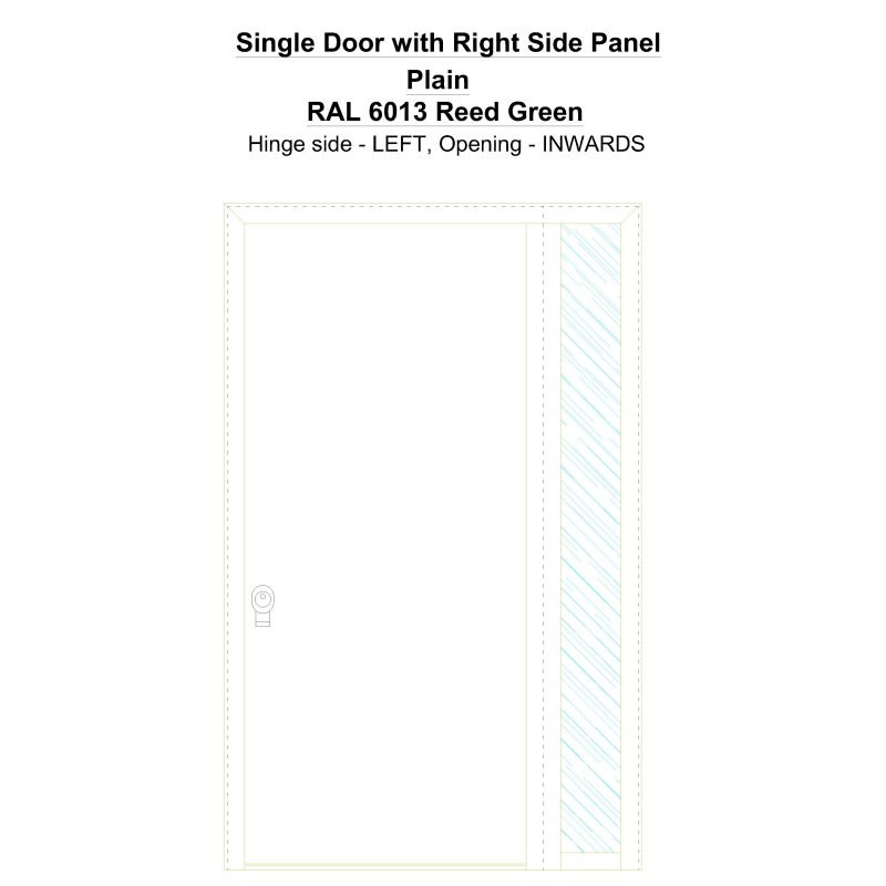 Sd1sp(right) Plain Ral 6013 Reed Green Security Door
