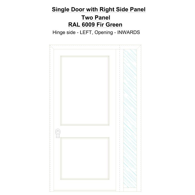 Sd1sp(right) Two Panel Ral 6009 Fir Green Security Door