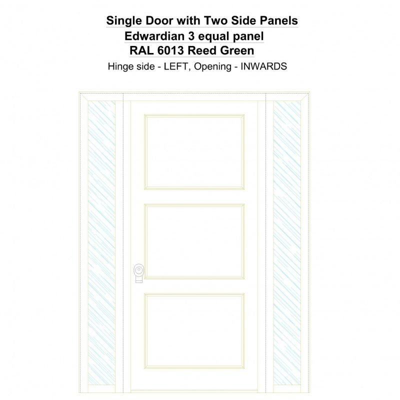 Sd2sp Edwardian 3 Equal Panel Ral 6013 Reed Green Security Door