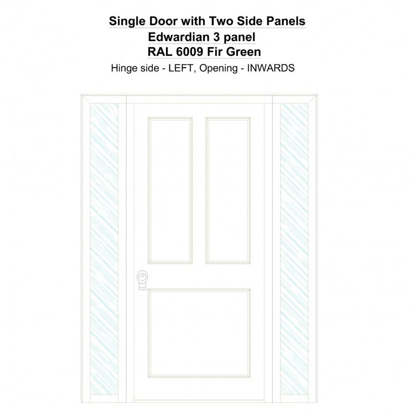 Sd2sp Edwardian 3 Panel Ral 6009 Fir Green Security Door
