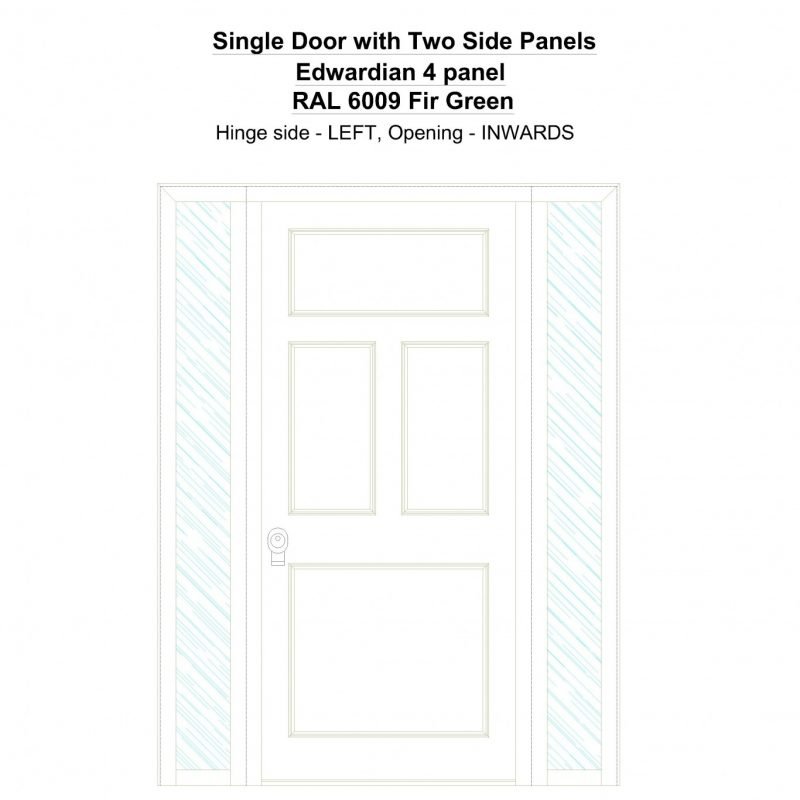 Sd2sp Edwardian 4 Panel Ral 6009 Fir Green Security Door
