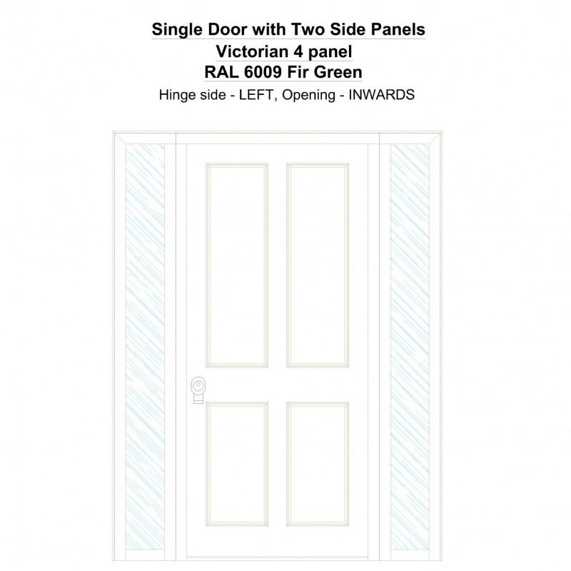 Sd2sp Victorian 4 Panel Ral 6009 Fir Green Security Door