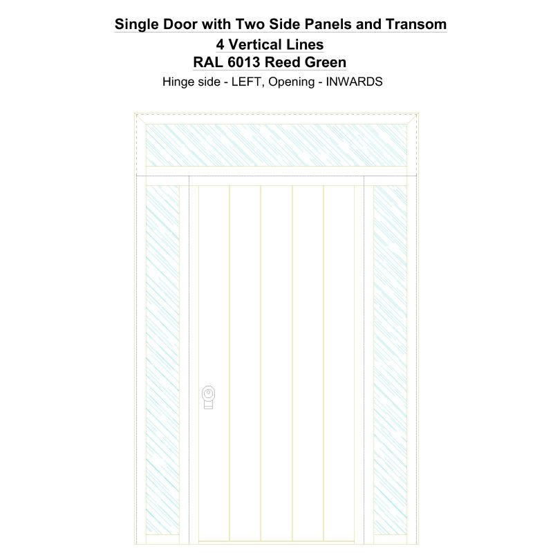 Sd2spt 4 Vertical Lines Ral 6013 Reed Green Security Door