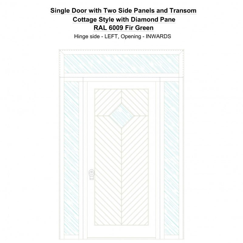 Sd2spt Cottage Style With Diamond Pane Ral 6009 Fir Green Security Door