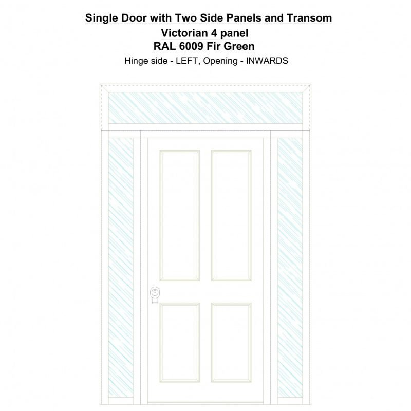 Sd2spt Victorian 4 Panel Ral 6009 Fir Green Security Door