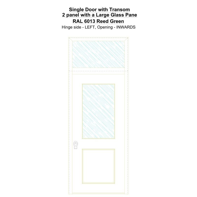 Sdt 2 Panel With A Large Glass Pane Ral 6013 Reed Green Security Door