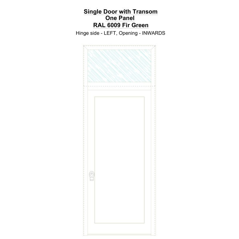 Sdt One Panel Ral 6009 Fir Green Security Door