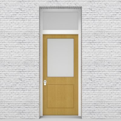1.single Door With Transom 2 Panel With A Large Glass Pane Birch