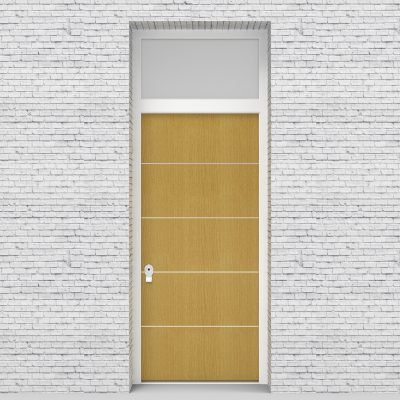 1.single Door With Transom 4 Aluminium Inlays Birch