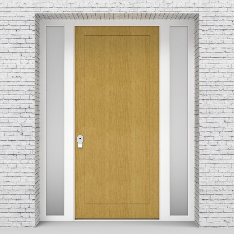 1.single Door With Two Side Panels One Panel Birch