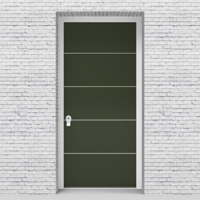 11.single Door 4 Aluminium Inlays Fir Green (ral6009)