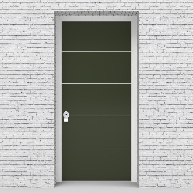 11.single Door 4 Aluminium Inlays Fir Green (ral6009)