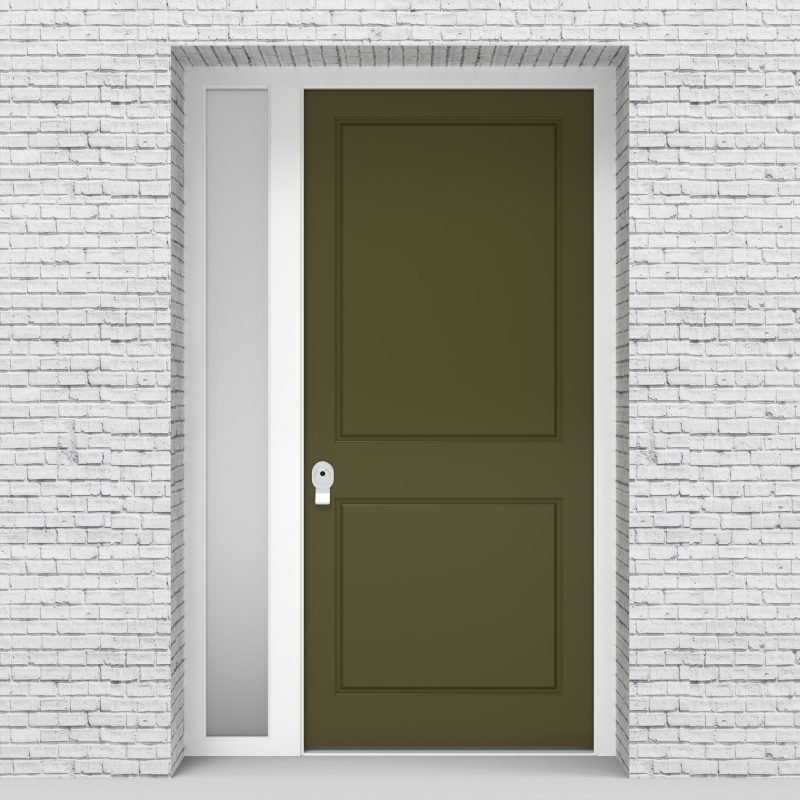12.single Door With Left Side Panel Two Panel Reed Green (ral6013)