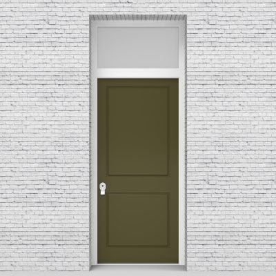 12.single Door With Transom Two Panel Reed Green (ral6013)