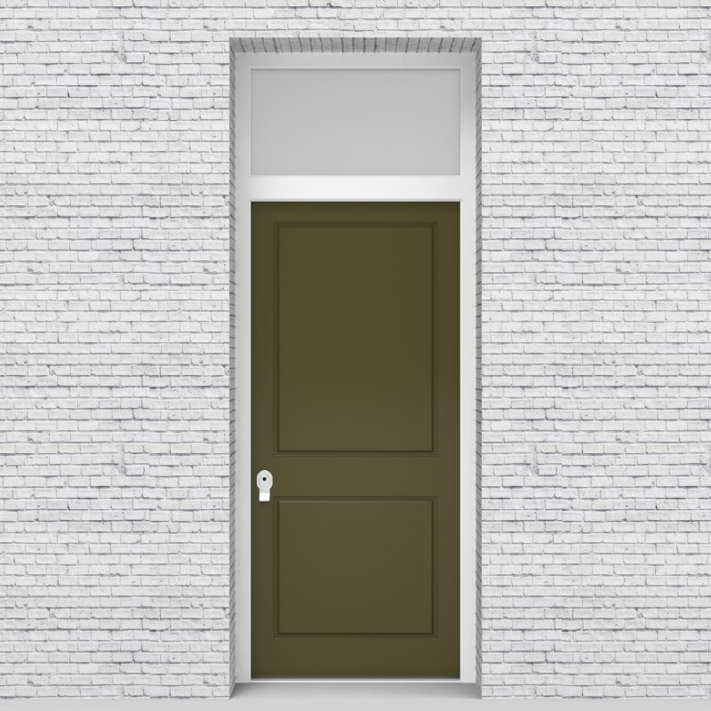 12.single Door With Transom Two Panel Reed Green (ral6013)