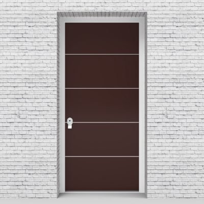 16.single Door 4 Aluminium Inlays Chocolate Brown (ral8017)