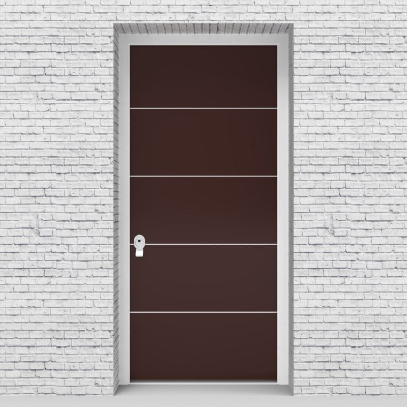 16.single Door 4 Aluminium Inlays Chocolate Brown (ral8017)