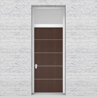 2.single Door With Transom 4 Aluminium Inlays Dark Oak
