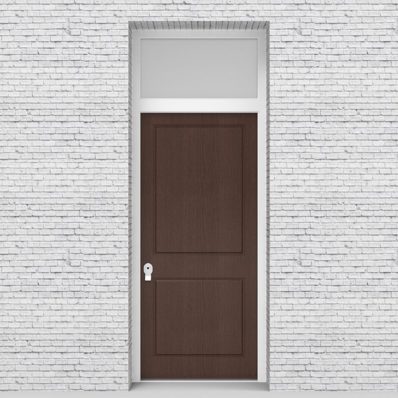 2.single Door With Transom Two Panel Dark Oak