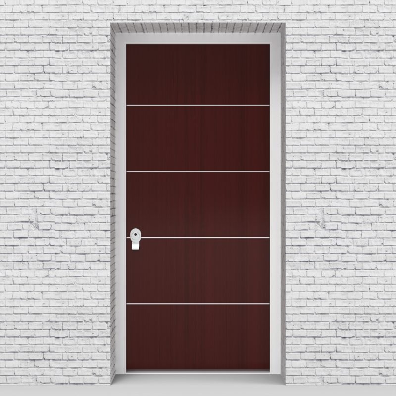 3.single Door 4 Aluminium Inlays Mahogany