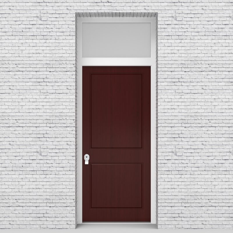 3.single Door With Transom Two Panel Mahogany