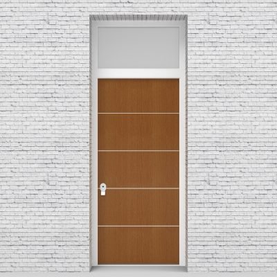 4.single Door With Transom 4 Aluminium Inlays Oak