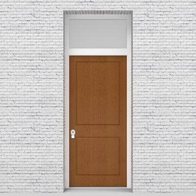 4.single Door With Transom Two Panel Oak