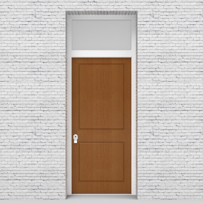 4.single Door With Transom Two Panel Oak