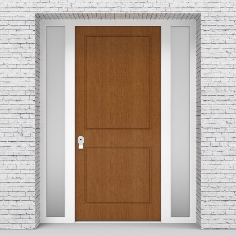 4.single Door With Two Side Panels Two Panel Oak