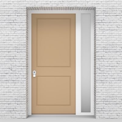 7.single Door With Right Side Panel Plain With Lock Side Glass Light Ivory (ral1015)