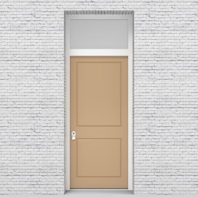 7.single Door With Transom Two Panel Light Ivory (ral1015)