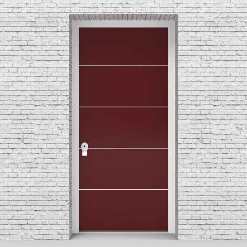 8.single Door 4 Aluminium Inlays Ruby Red (ral3003)